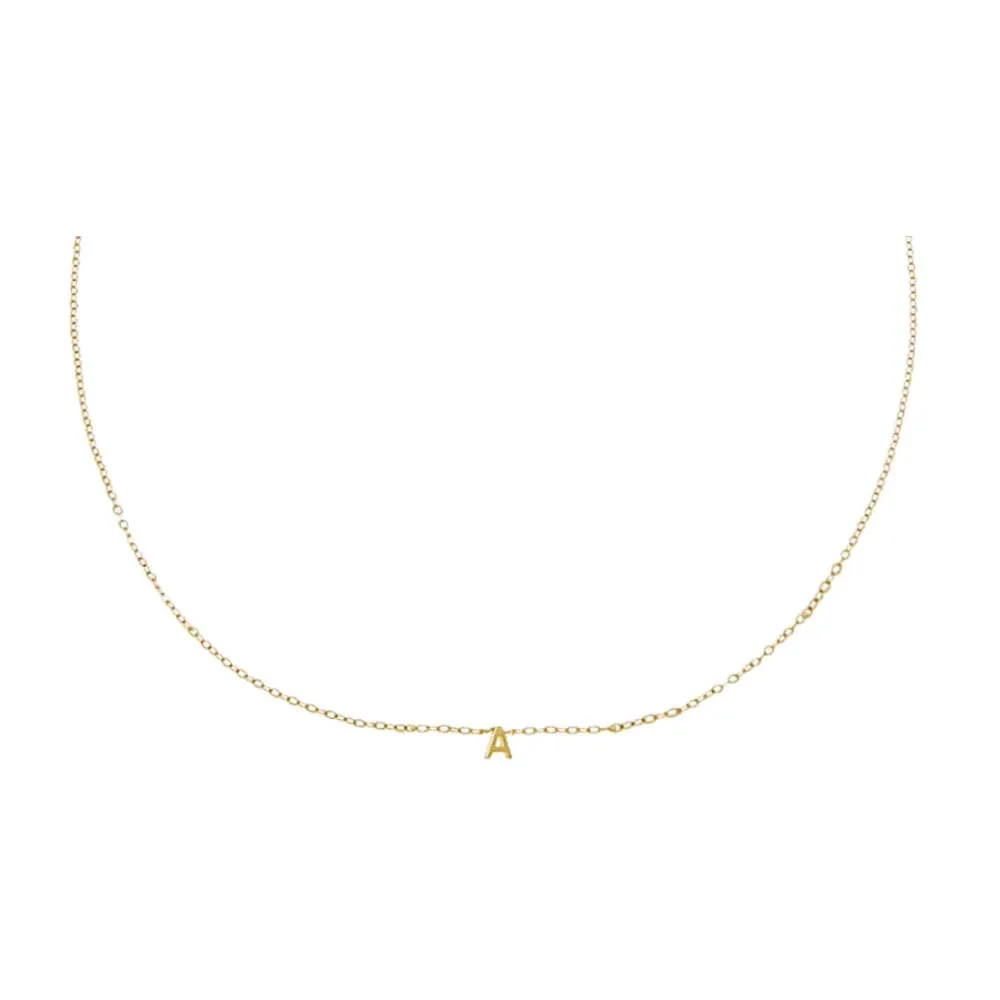 Solid Mini Initial Pendant Necklace sold by Adina Eden's