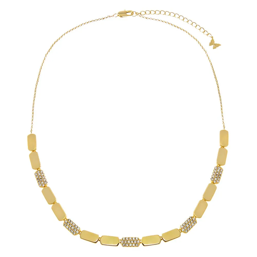 Pave Accented Multi Bar Half Tennis Chain Necklace sold by Adina Eden's product image thumbnail 2