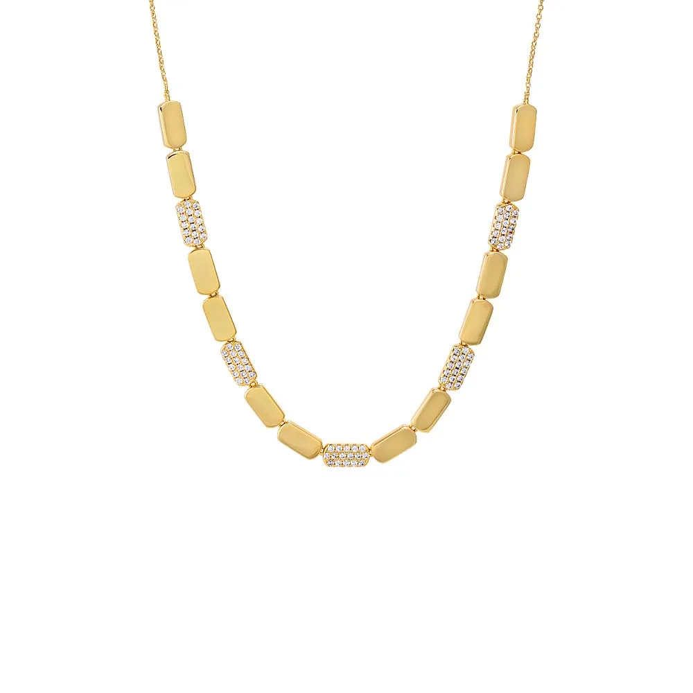 Pave Accented Multi Bar Half Tennis Chain Necklace sold by Adina Eden's