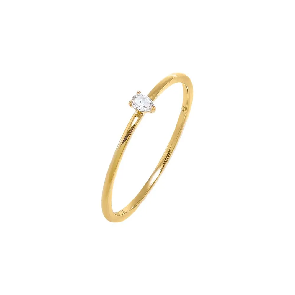 Diamond Tiny Pear Ring 14K sold by Adina Eden's