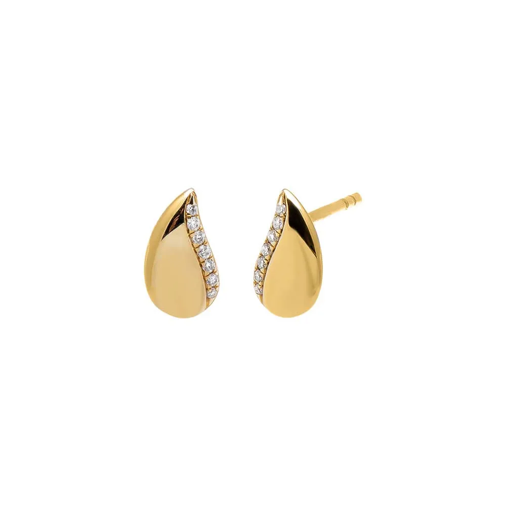 Diamond Pave Pear Shape Stud Earring 14K sold by Adina Eden's