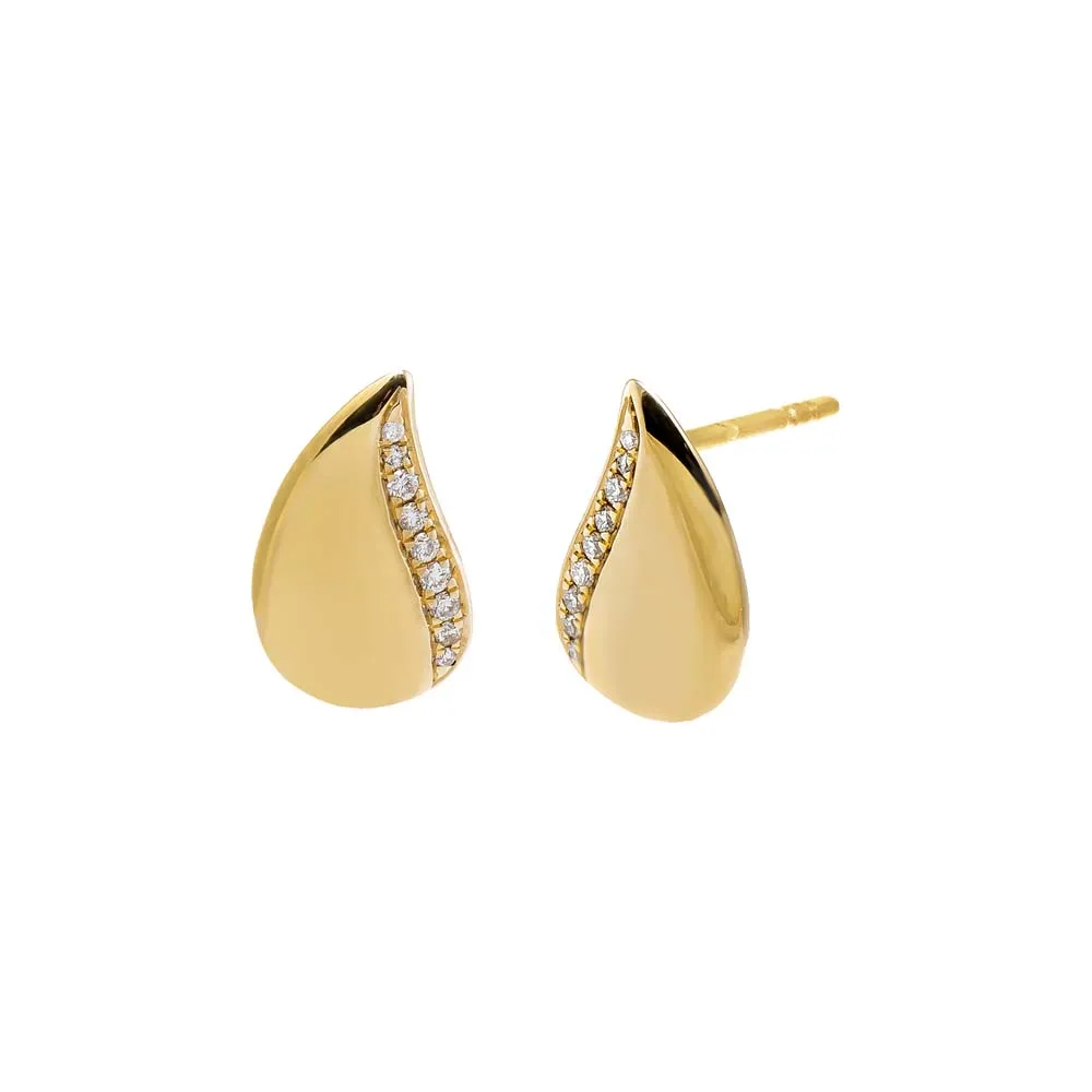 Diamond Pave Pear Shape Stud Earring 14K sold by Adina Eden's product image thumbnail 2