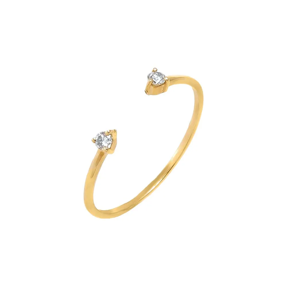 Diamond Double Solitaire Claw Ring 14K sold by Adina Eden's