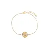 Diamond Pave Evil Eye Ridged Disc Bracelet 14K sold by Adina Eden's