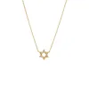 Diamond Solid/Pave Intertwined Star of David Necklace 14K sold by Adina Eden's