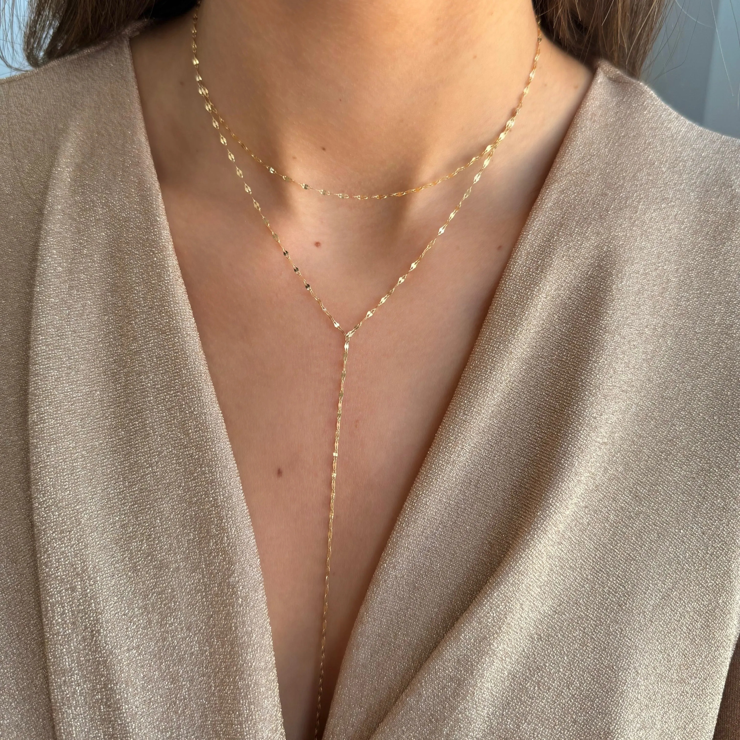 2 In 1 Mariner Chain Lariat Necklace 14K sold by Adina Eden's product image thumbnail 2