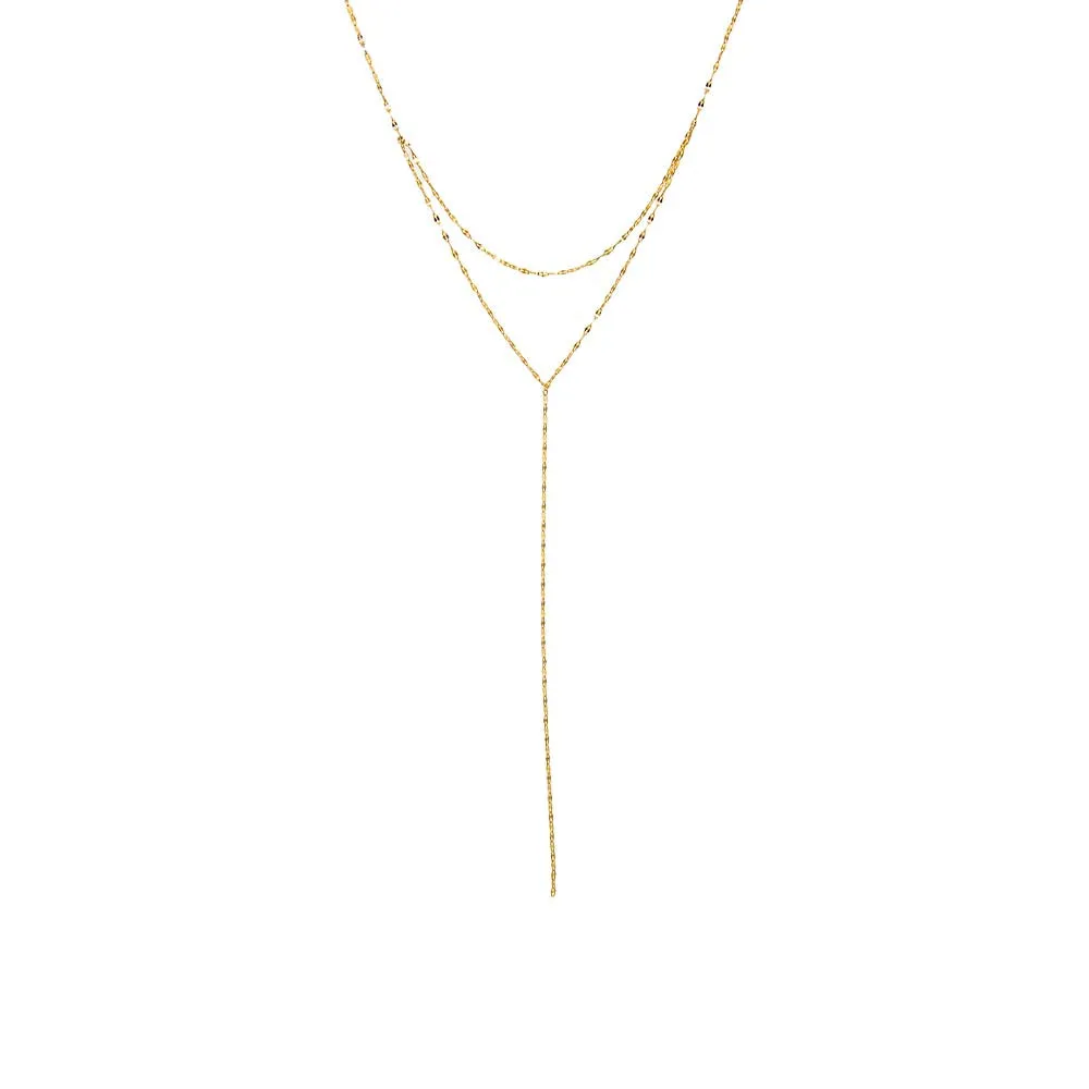 2 In 1 Mariner Chain Lariat Necklace 14K sold by Adina Eden's