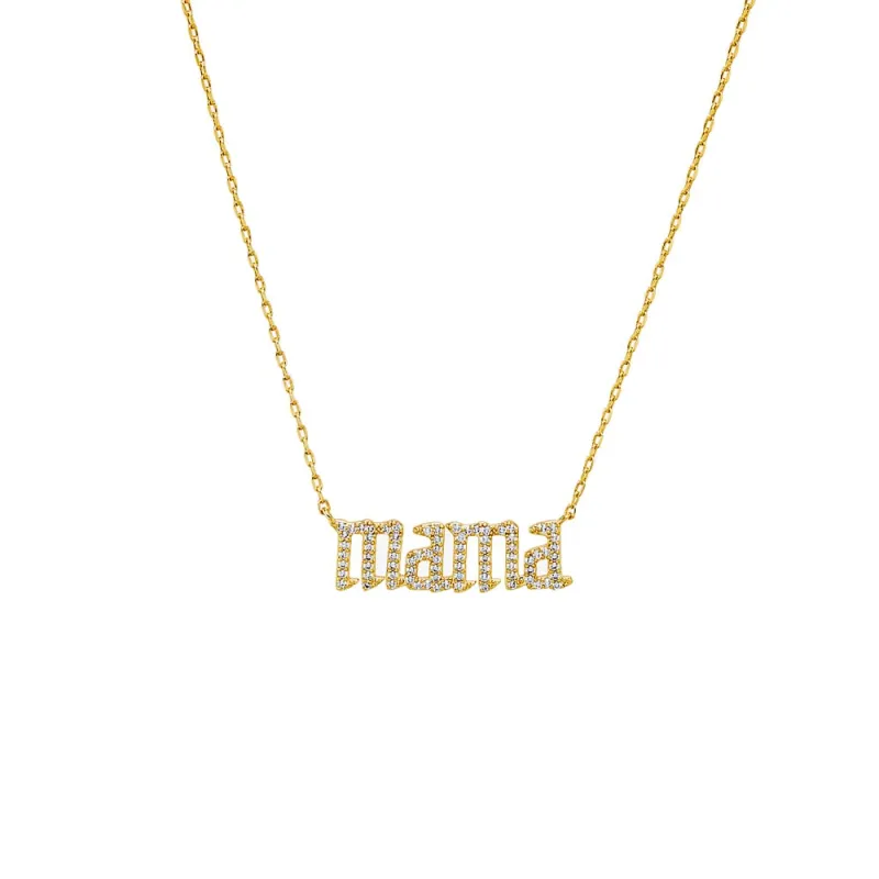 Pave Mama Pendant Necklace sold by Adina Eden's