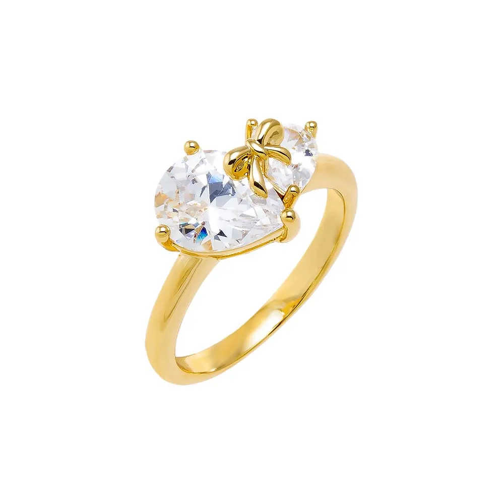 Double Teardrop W/ Bow Motif Ring sold by Adina Eden's