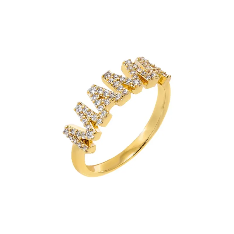 Pave Mama Ring sold by Adina Eden's