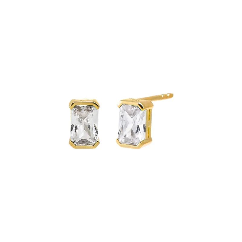 Colored CZ Baguette Stud Earring sold by Adina Eden's
