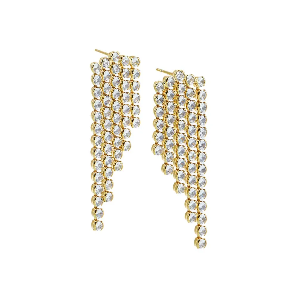 CZ Tennis Graduated Drop Stud Earring sold by Adina Eden's