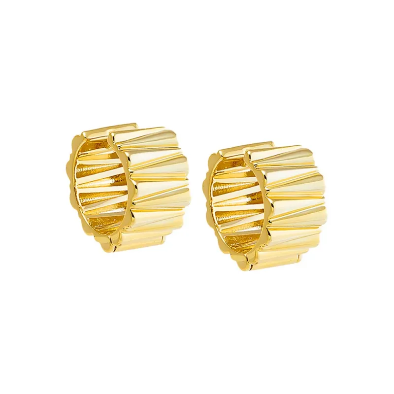 Solid Lined Wide Mini Huggie Earring sold by Adina Eden's