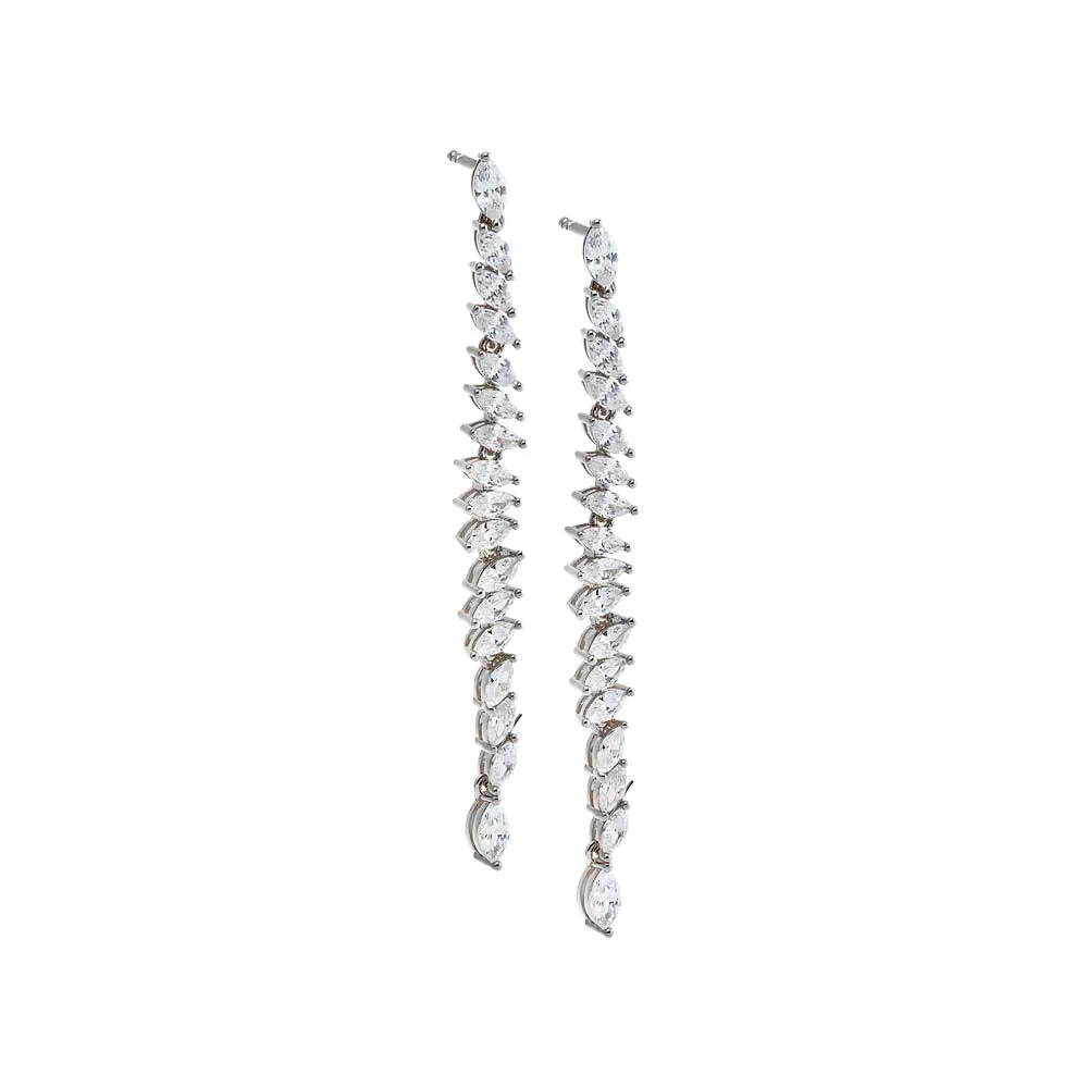 CZ Marquise Tennis Drop Stud Earring sold by Adina Eden's product image thumbnail 2