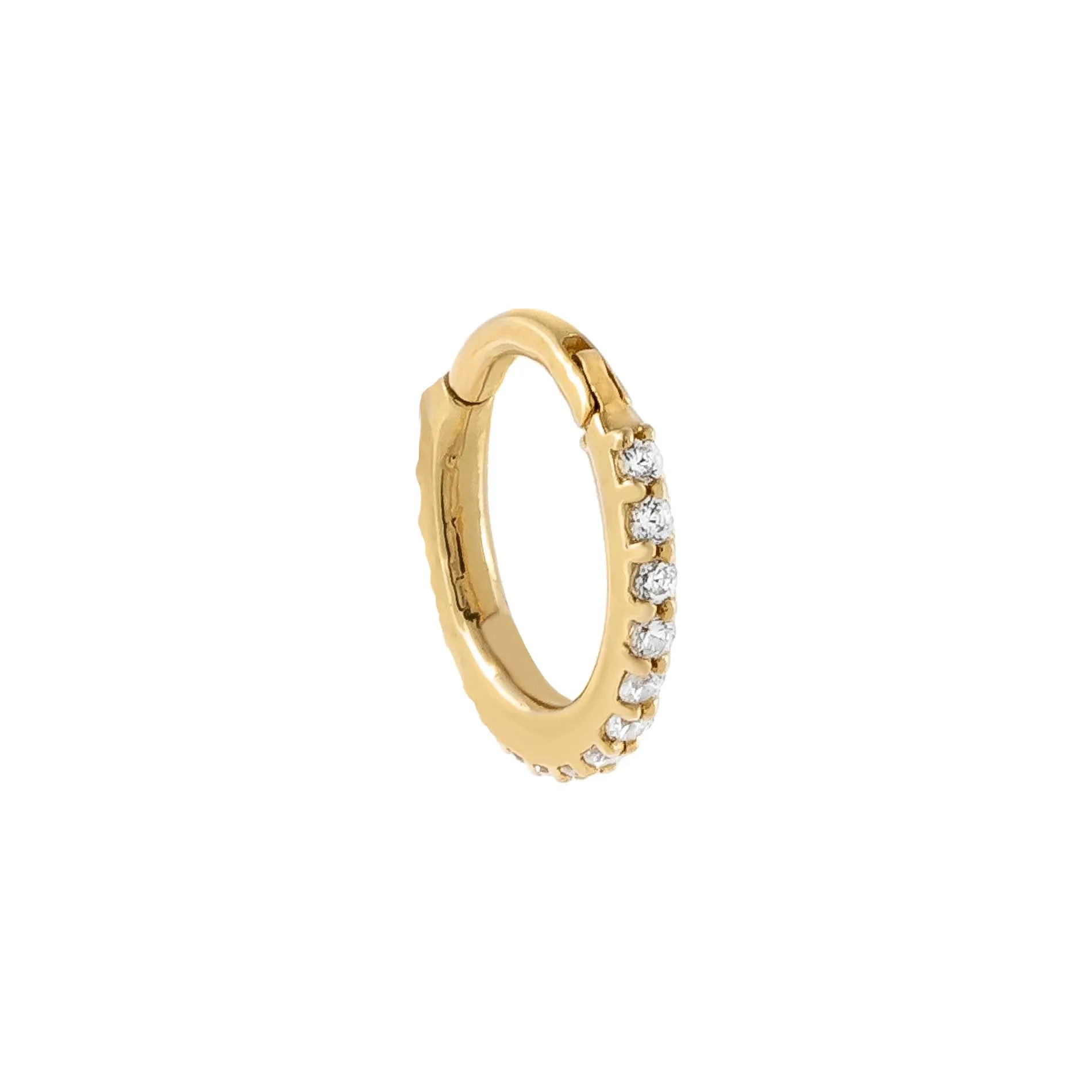 CZ Clicker Huggie Earring 14K sold by Adina Eden's