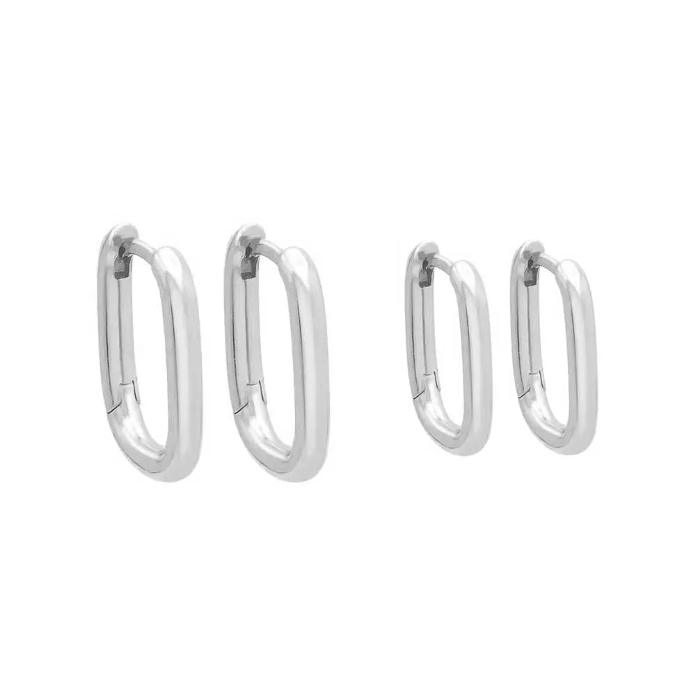 The Solid Double Link Huggie Combo Set sold by Adina Eden's product image thumbnail 2