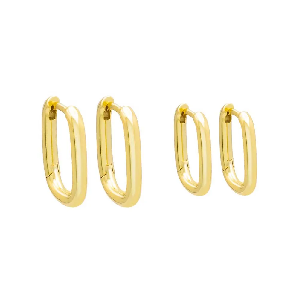 The Solid Double Link Huggie Combo Set sold by Adina Eden's