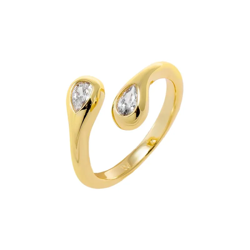 CZ Teardrop Claw Wrap Ring sold by Adina Eden's
