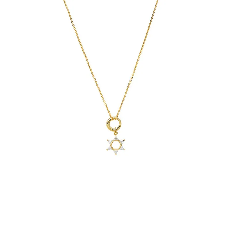 CZ Triangle Star Of David Toggle Necklace sold by Adina Eden's