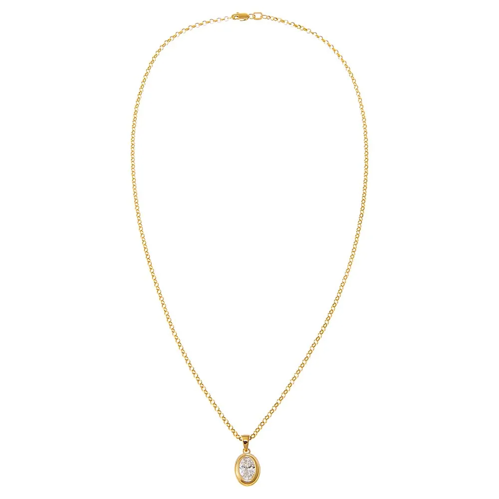 Lab Grown Diamond Oval Bezel Charm 14K sold by Adina Eden's product image thumbnail 2