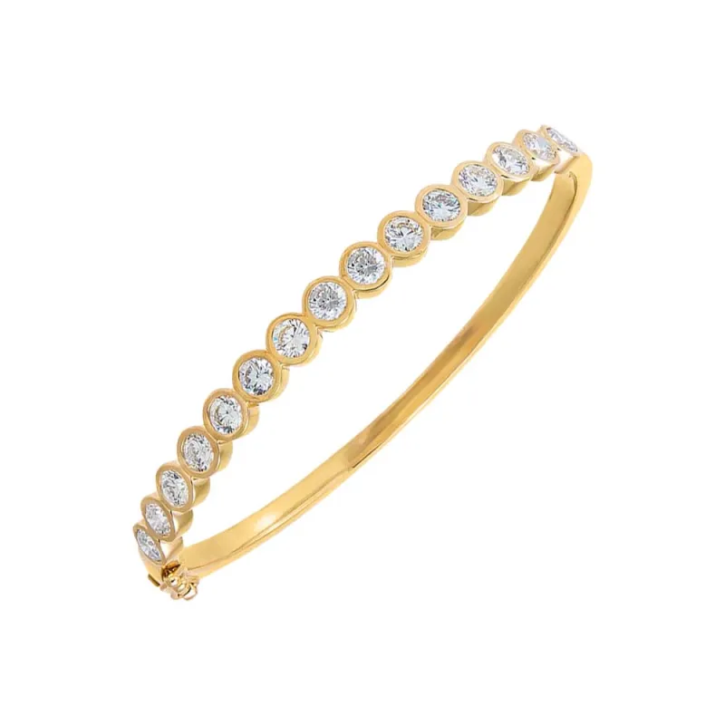 Lab Grown Diamond Bezel Tennis Bangle Bracelet 14K sold by Adina Eden's