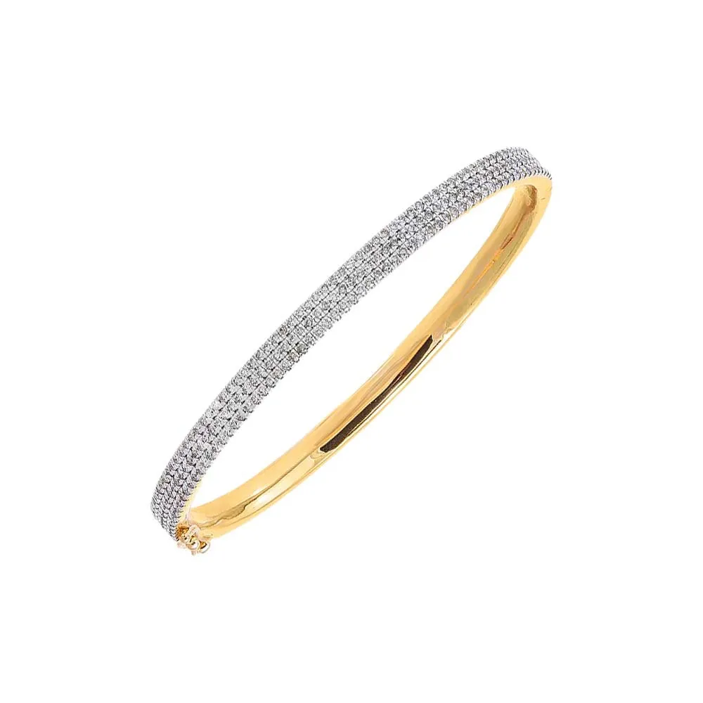 Diamond Triple Row Pave Bangle Bracelet 14K sold by Adina Eden's