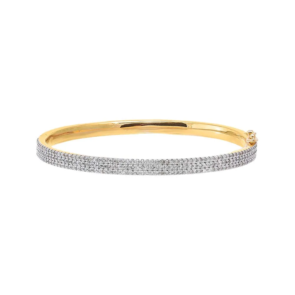 Diamond Triple Row Pave Bangle Bracelet 14K sold by Adina Eden's product image thumbnail 2