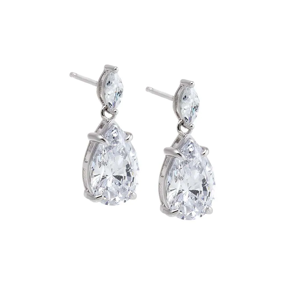 Fancy CZ Marquise X Pear Dangle Stud Earring sold by Adina Eden's product image thumbnail 2