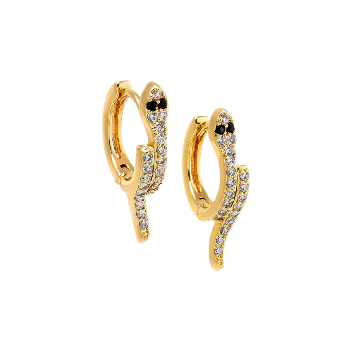 Colored Eye Snake Huggie Earring sold by Adina Eden's