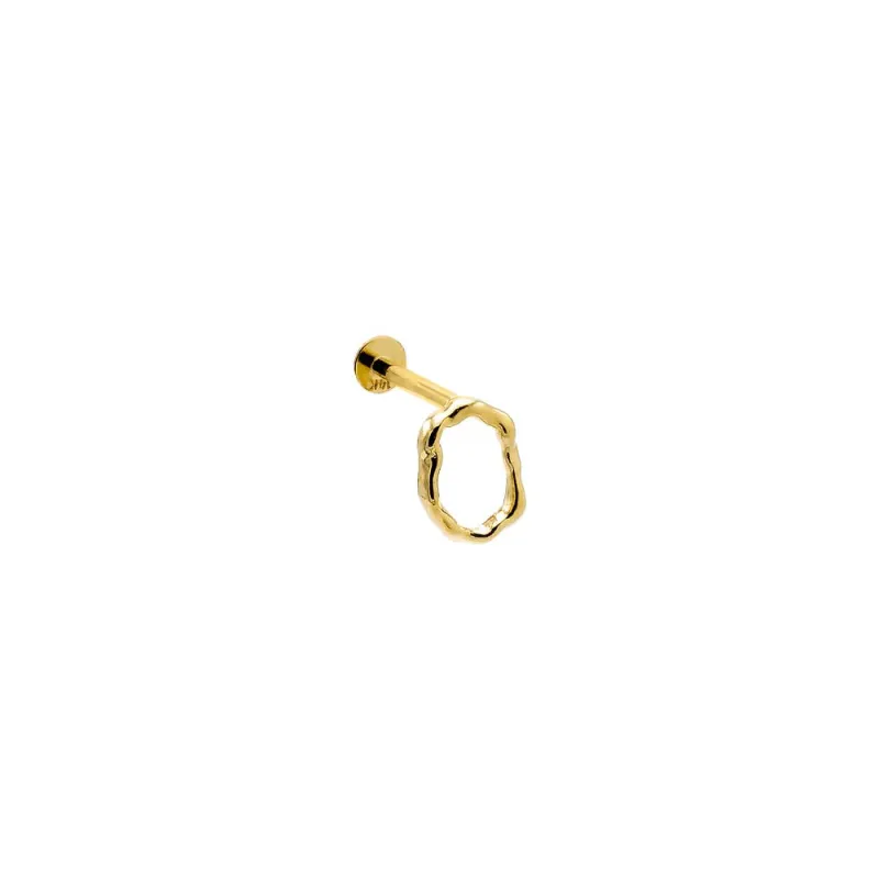Pircing Open Circle Shape Threaded Stud Earring 14K sold by Adina Eden's