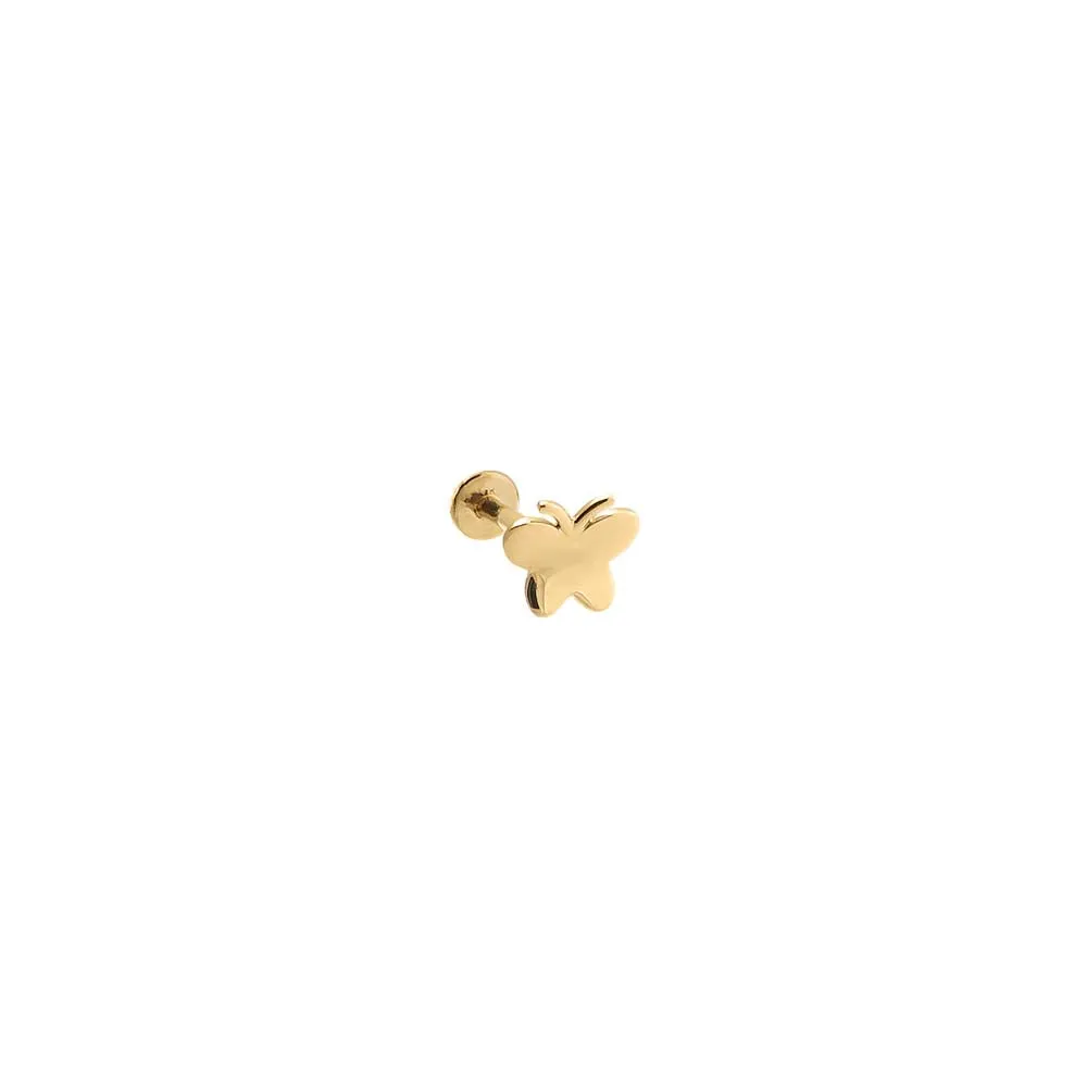 Tiny Butterfly Threaded Stud Earring 14K sold by Adina Eden's