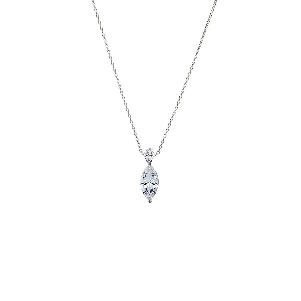 Fancy Solitare & Marquise Pendant Necklace sold by Adina Eden's product image thumbnail 3