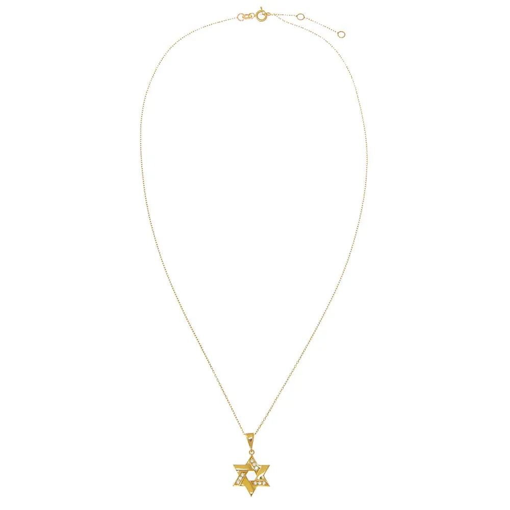 Chunky Diamond Accented Cutout Star Of David Pendant Necklace 14K sold by Adina Eden's product image thumbnail 2