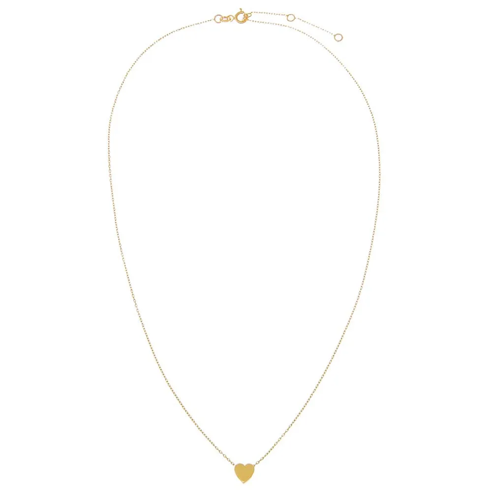 Solid Heart Pendant Charm Necklace 14K sold by Adina Eden's product image thumbnail 2