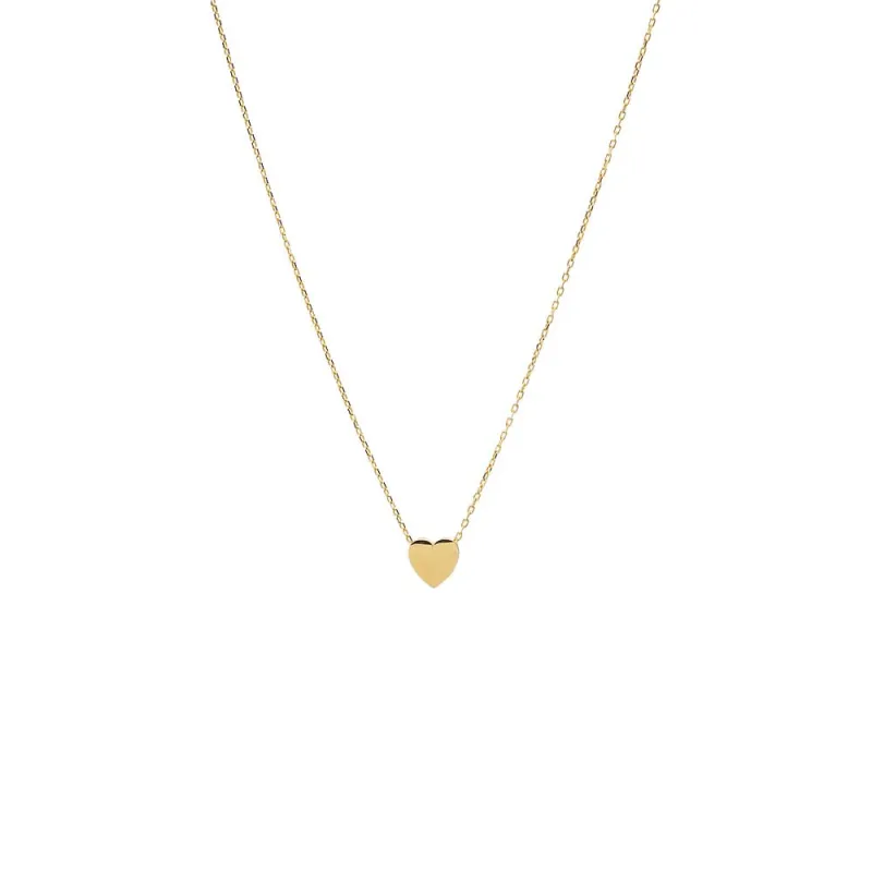Solid Heart Pendant Charm Necklace 14K sold by Adina Eden's