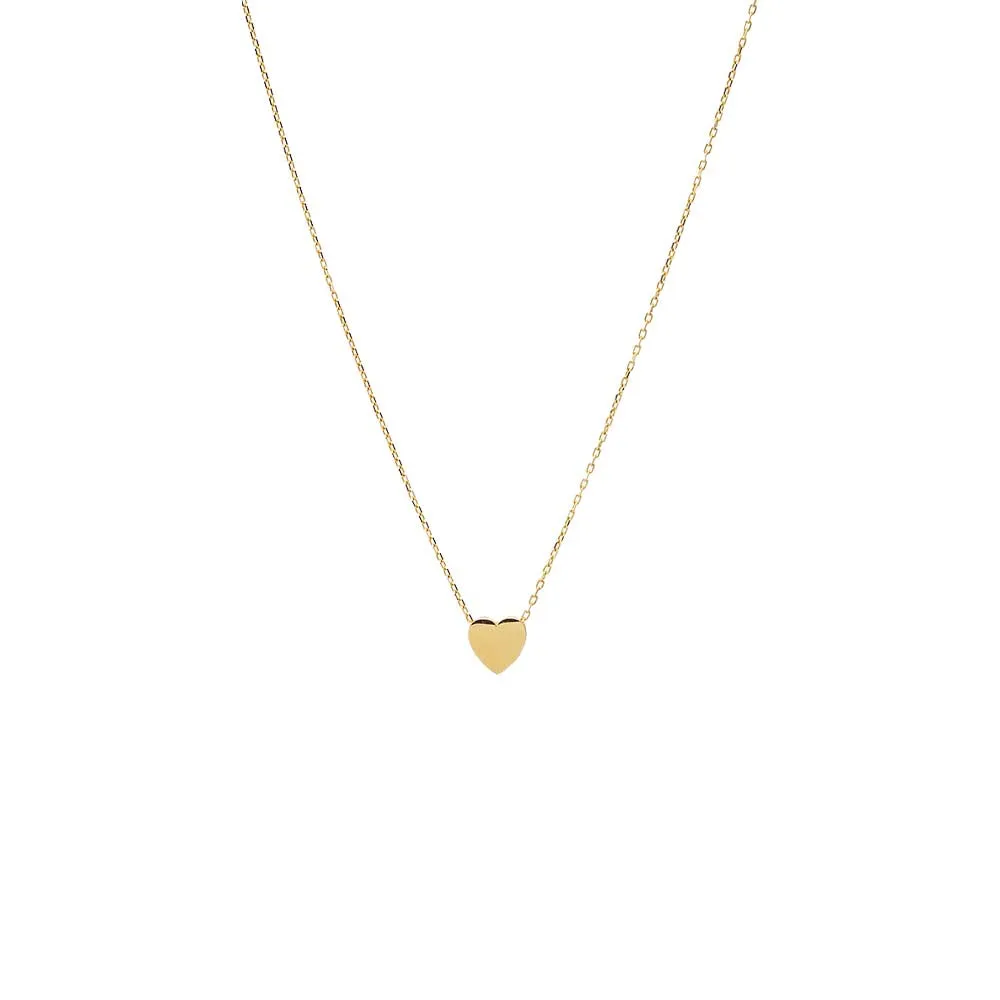 Solid Heart Pendant Charm Necklace 14K sold by Adina Eden's