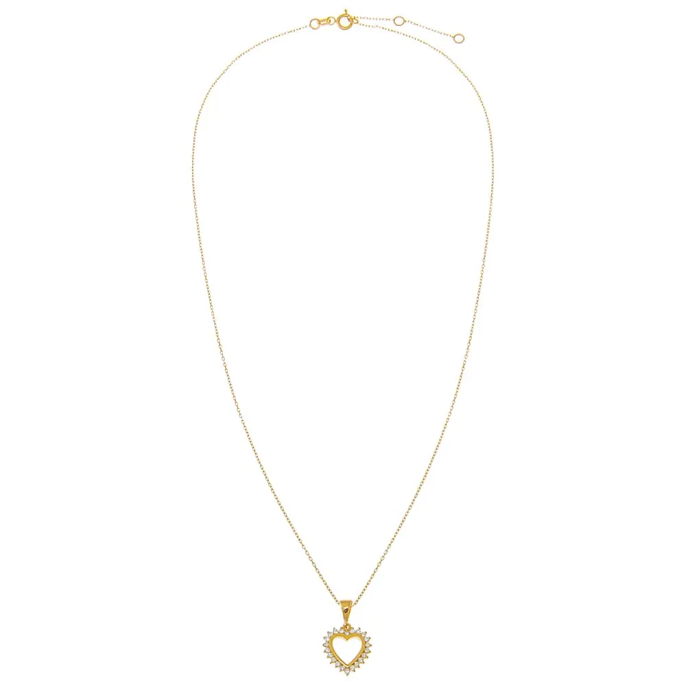 Diamond Rimmed Cutout Heart Pendant Necklace 14K sold by Adina Eden's product image thumbnail 2