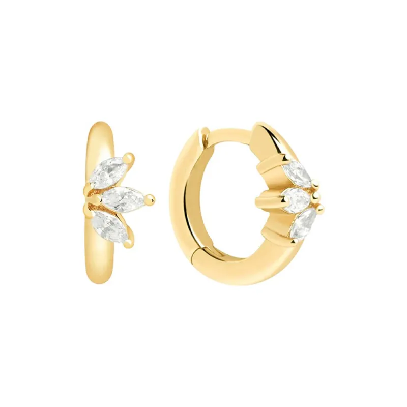Triple Marquise Huggie Earring sold by Adina Eden's