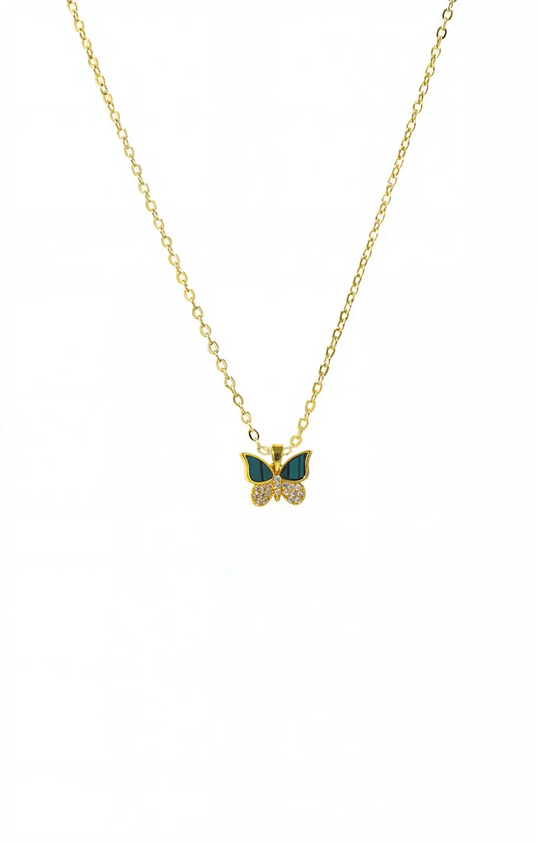 Pave / Colored Butterfly Necklace sold by Adina Eden's