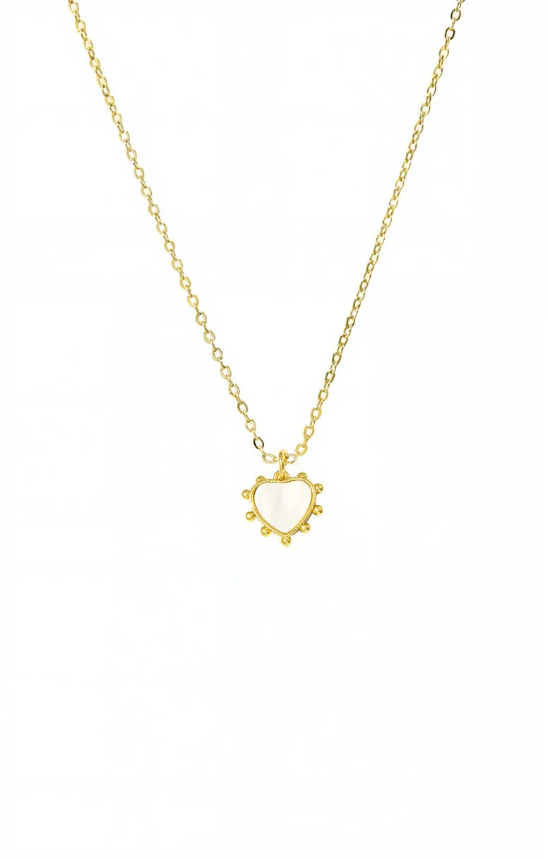 CZ Rimmed Heart Toggle Pendant Necklace sold by Adina Eden's