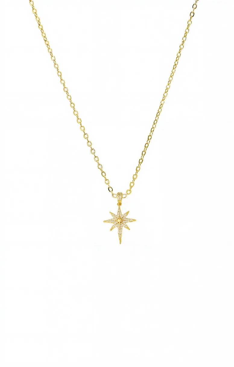 Pave Elongated Starburst Pendant Necklace sold by Adina Eden's