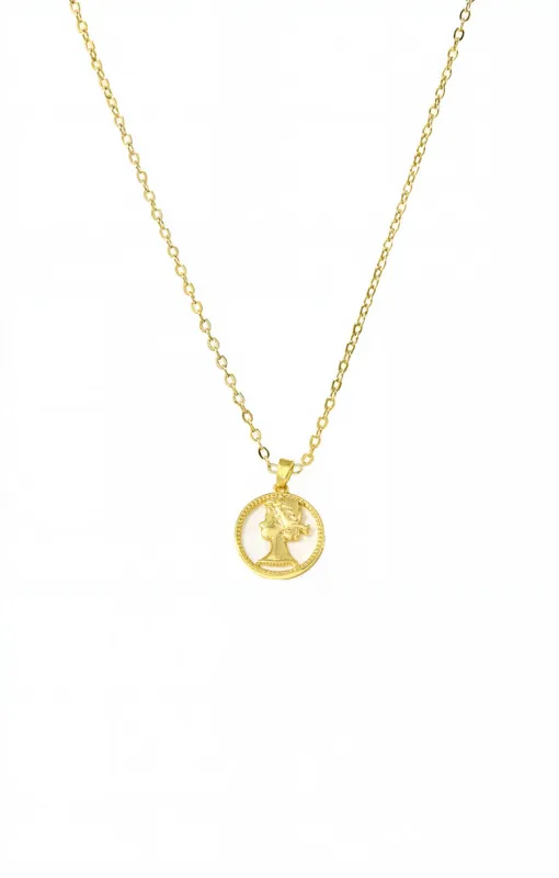 Vintage Coin MOP Pendant Necklace made by Adina Eden's