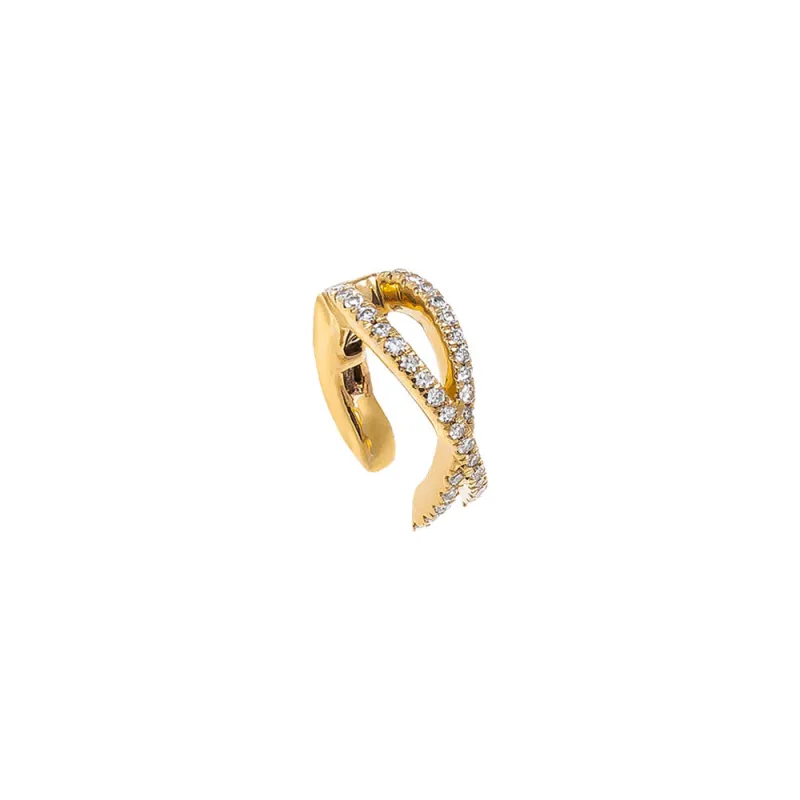 Diamond Pave X Ear Cuff 14K sold by Adina Eden's