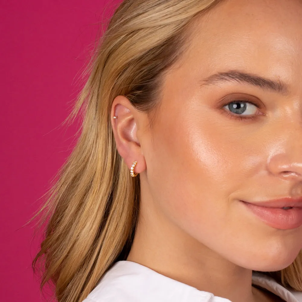 Graduated Diamond Huggie Earring 14K sold by Adina Eden's product image thumbnail 2