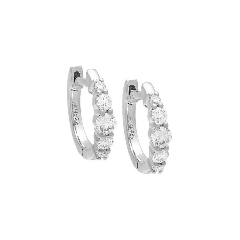 Graduated Diamond Huggie Earring 14K sold by Adina Eden's product image thumbnail 4