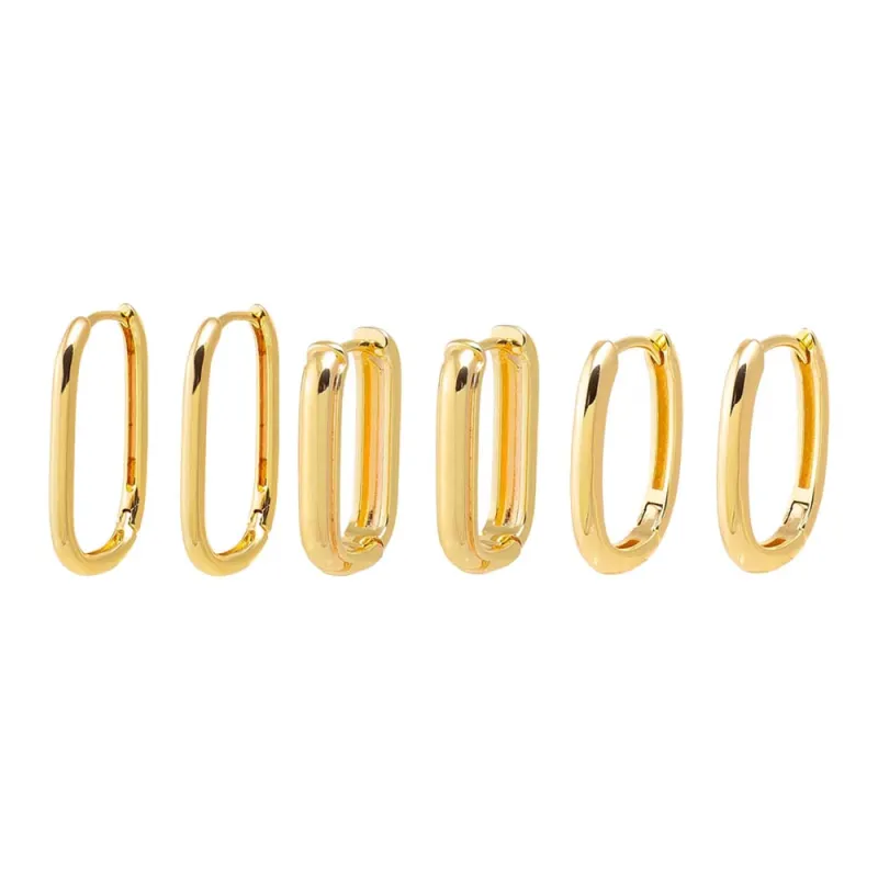 Solid Graduated Width Paperclip Earring Combo Set sold by Adina Eden's