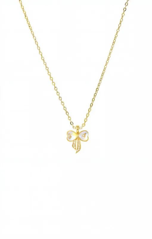 Mother of Pearl Bow Necklace sold by Adina Eden's