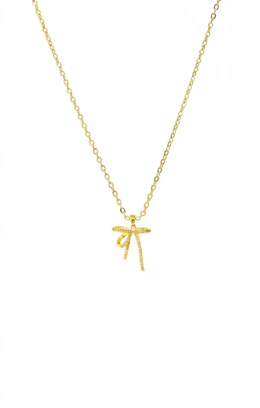 Pave Long Bow Necklace sold by Adina Eden's
