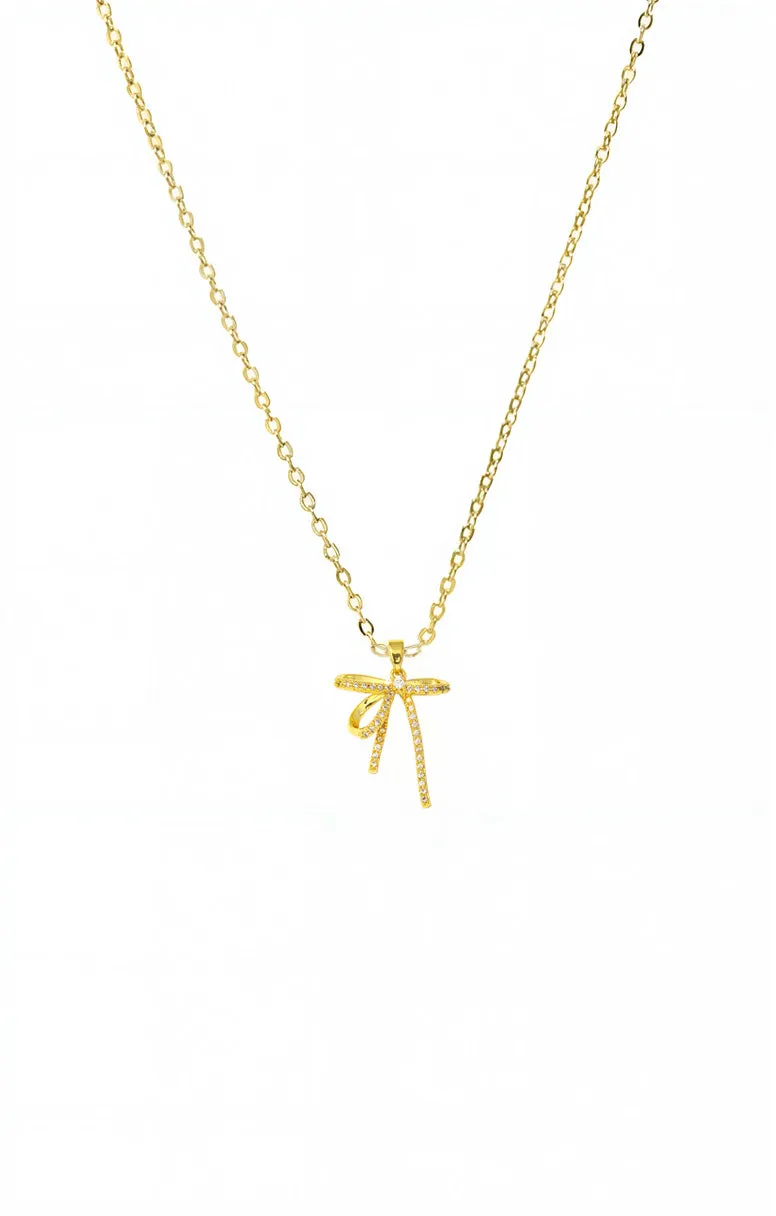 Pave Long Bow Necklace sold by Adina Eden's
