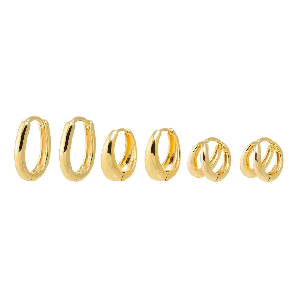 Fun Solid Huggie Earring Combo Set sold by Adina Eden's